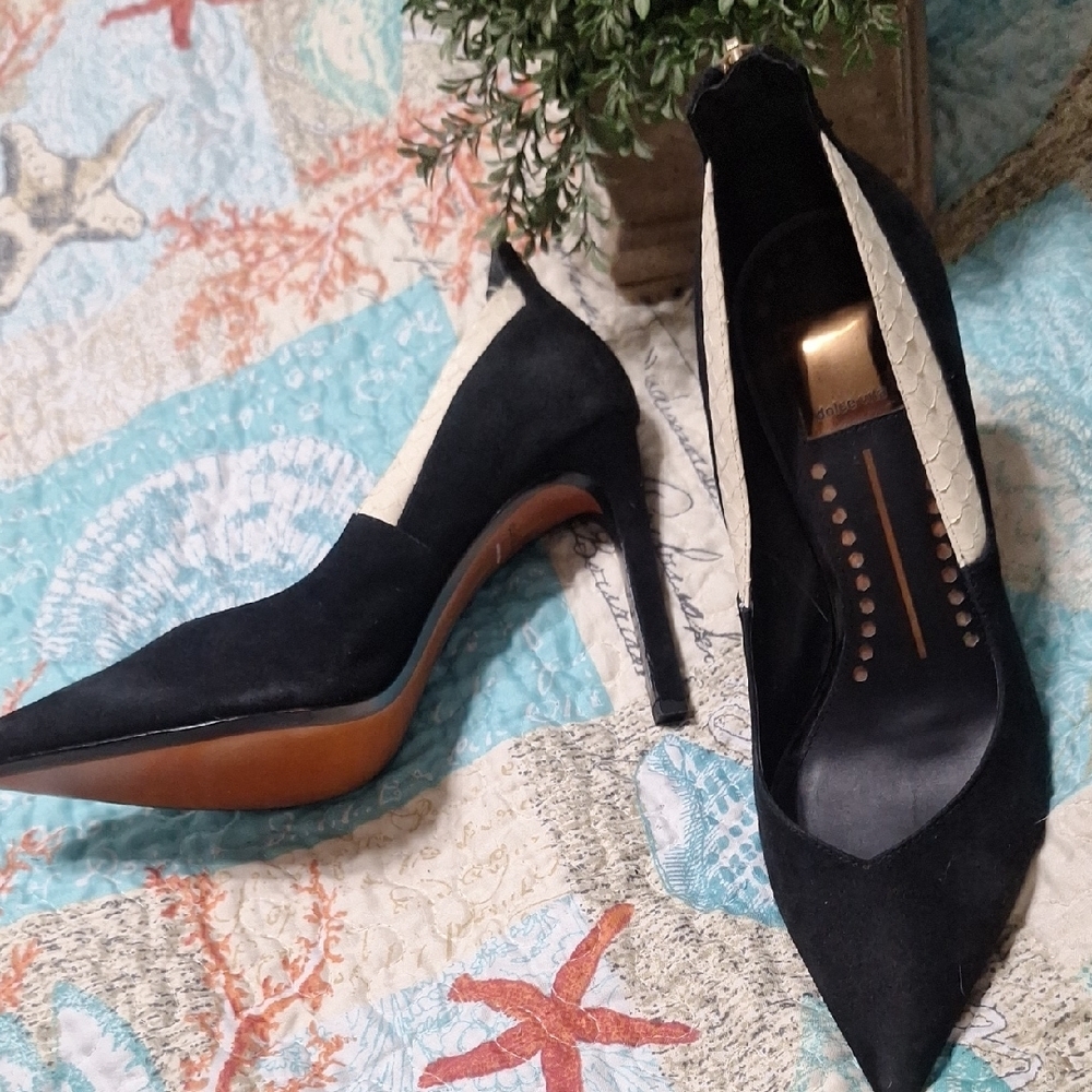 Dolce Vita Black and Cream Heels